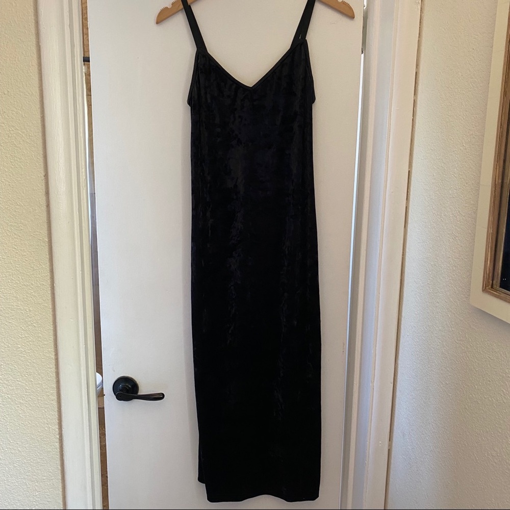 Topshop Midi Velvet Dress